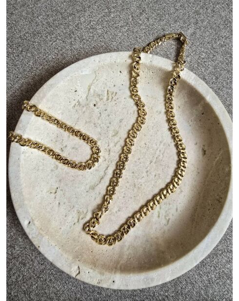 Parure collier et bracelet dorée