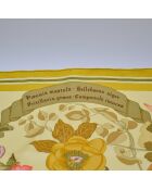Foulard Flora Graeca crème et jaune pâle - 88 x 88 cm