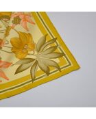Foulard Flora Graeca crème et jaune pâle - 88 x 88 cm