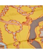 Foulard Vintage marron/doré - 86 x 86 cm
