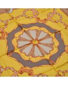 Foulard Vintage marron/doré - 86 x 86 cm