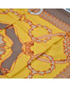 Foulard Vintage marron/doré - 86 x 86 cm