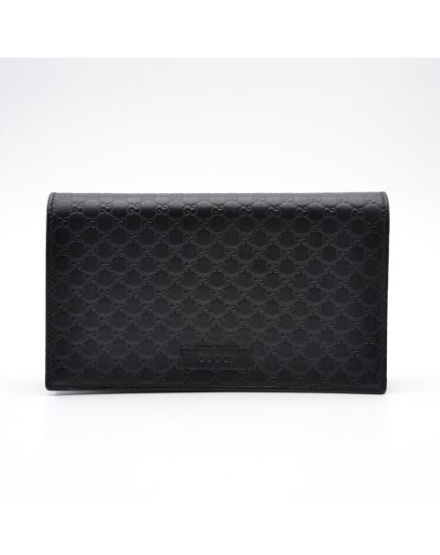Sac portefeuille à chaîne Microguccissima noir - 20 x 11,5 x 3 cm