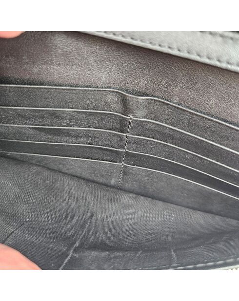 Sac portefeuille à chaîne Microguccissima noir - 20 x 11,5 x 3 cm
