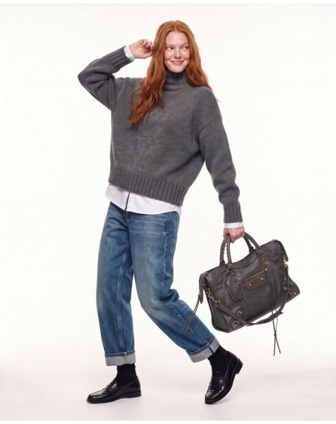 Sac City Metallic Edge gris foncé - 37 × 24,5 × 11,5 cm