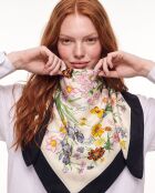 Foulard Flora multicolore - 85 x 85 cm