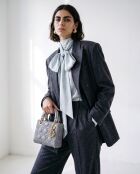 Sac à main Lady Mini Cannage Cuir gris perle - 16,5 x 14,5 x 8 cm