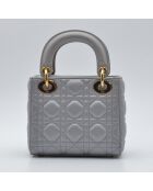 Sac à main Lady Mini Cannage Cuir gris perle - 16,5 x 14,5 x 8 cm