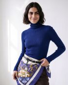 Foulard Cheval Turc bleu roi - 88 x 88 cm