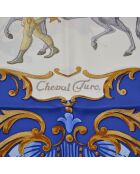 Foulard Cheval Turc bleu roi - 88 x 88 cm
