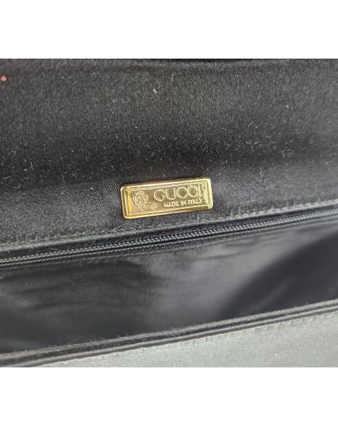 Sac vintage satin noir - 22,5 x 17,5 x 5,5 cm