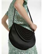 Sac vintage satin noir - 22,5 x 17,5 x 5,5 cm