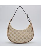 Sac à main Ava Toile Triomphe ivoire et marron - 23 x 19 x 7 cm