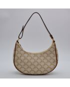 Sac à main Ava Toile Triomphe ivoire et marron - 23 x 19 x 7 cm