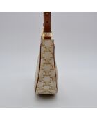 Sac à main Ava Toile Triomphe ivoire et marron - 23 x 19 x 7 cm