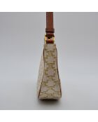Sac à main Ava Toile Triomphe ivoire et marron - 23 x 19 x 7 cm