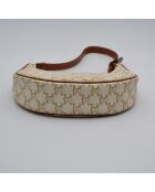 Sac à main Ava Toile Triomphe ivoire et marron - 23 x 19 x 7 cm