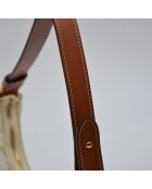 Sac à main Ava Toile Triomphe ivoire et marron - 23 x 19 x 7 cm