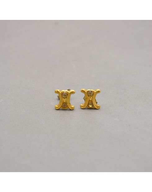 Boucles d'oreilles Puces d'oreilles Triomphe vintage dorée