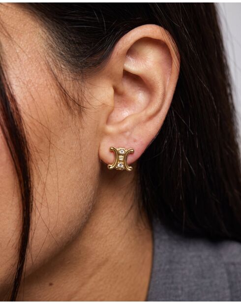 Boucles d'oreilles Puces d'oreilles Triomphe vintage dorée