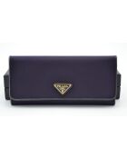 Portefeuille long en nylon violet & cuir noir - 9 x 19 x 2,2 cm