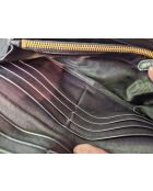 Portefeuille long en nylon violet & cuir noir - 9 x 19 x 2,2 cm