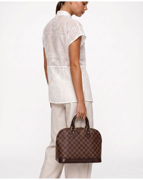 Sac à main Alma PM toile Damier Ébène - 32 x 24 x 16 cm
