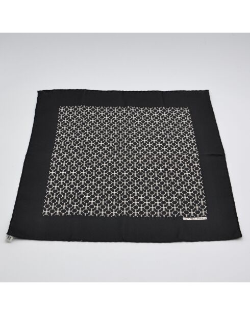 Foulard Petit Bandana Soie noir - 42 x 42 cm
