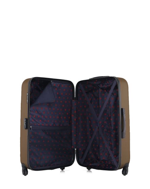 Set van 3 lichtbruine Nais ABS koffers - 75 x 47 x 29 cm