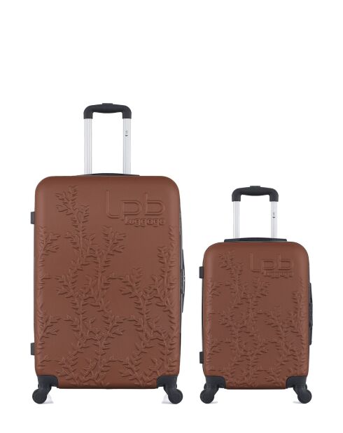 Lot de 2 valises en ABS Nais brique - 75 x 47 x 29 cm