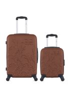 Lot de 2 valises en ABS Nais brique - 65 x 41 x 26 cm