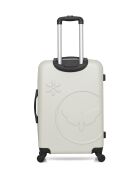 Lot de 2 valises en ABS Eleonor écrues - 65 x 41 x 26 cm