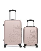 Lot de 2 valises en ABS Eleonor rose clair - 65 x 41 x 26 cm
