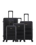 Lot de 4 valises en ABS Lynda noires - 76 x 49 x 29,5 cm