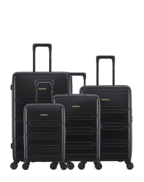 Lot de 4 valises en ABS Lynda noires - 76 x 49 x 29,5 cm