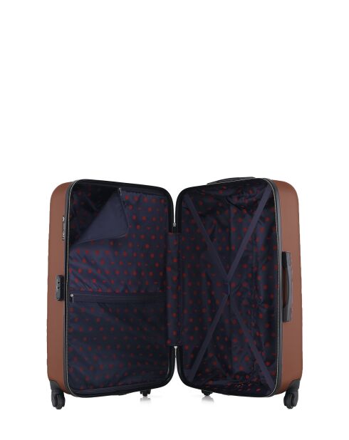 Lot de 3 valises en ABS Nais brique - 75 x 47 x 29 cm