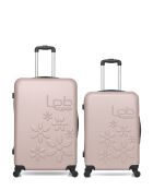 Lot de 2 valises en ABS Eleonor rose clair - 75 x 47 x 29 cm