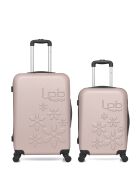 Lot de 2 valises en ABS Eleonor rose clair - 65 x 41 x 26 cm