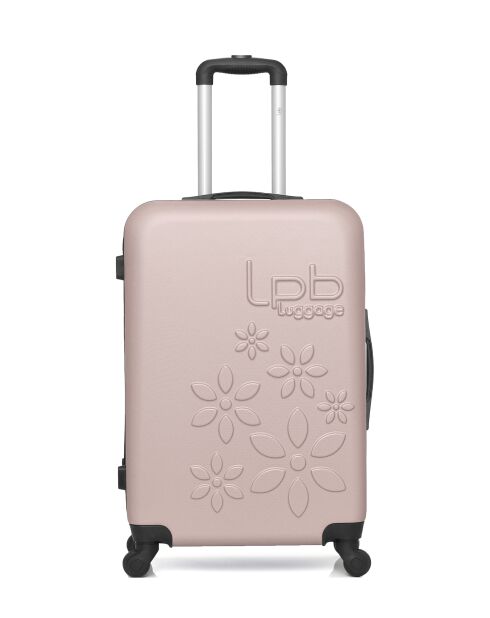 Lot de 2 valises en ABS Eleonor rose clair - 65 x 41 x 26 cm