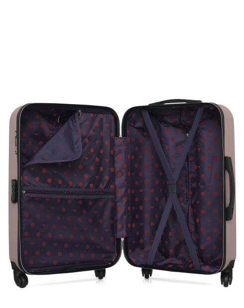 Lot de 2 valises en ABS Eleonor rose clair - 65 x 41 x 26 cm