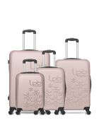 Set mit 4 hellrosa Eleonor ABS-Koffern — 75 x 47 x 29 cm