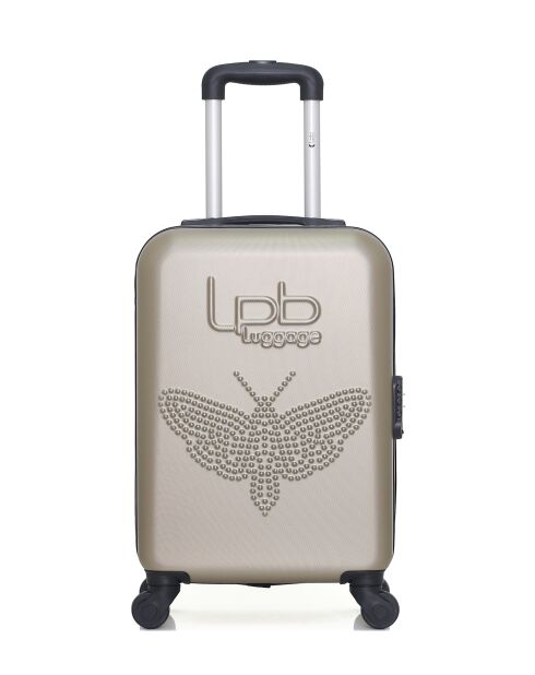 Valise cabine XS en ABS Francette beige - 50 x 33 x 21 cm