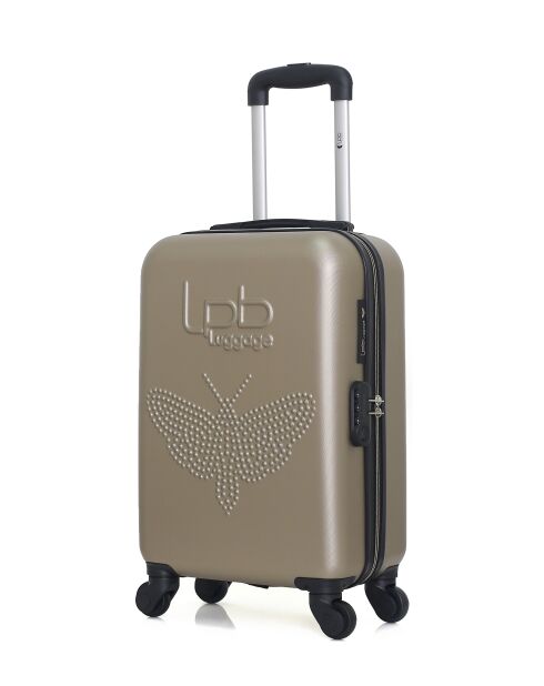 Valise cabine XS en ABS Francette beige - 50 x 33 x 21 cm