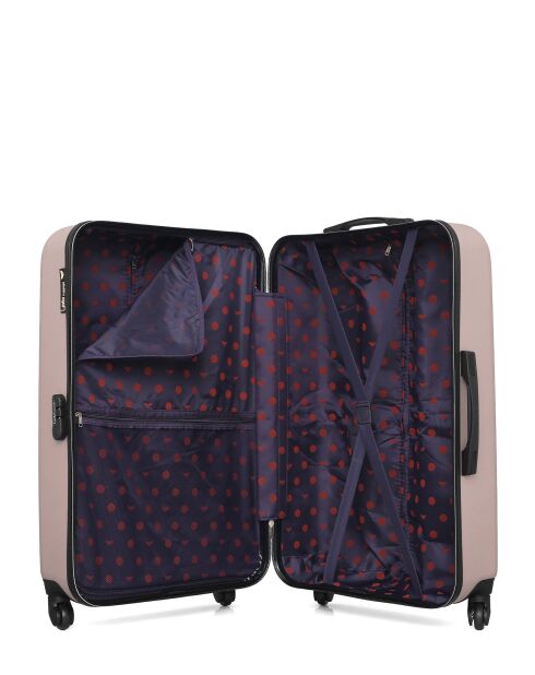 Set di 3 valigie Eleonor ABS rosa chiaro - 75 x 47 x 29 cm