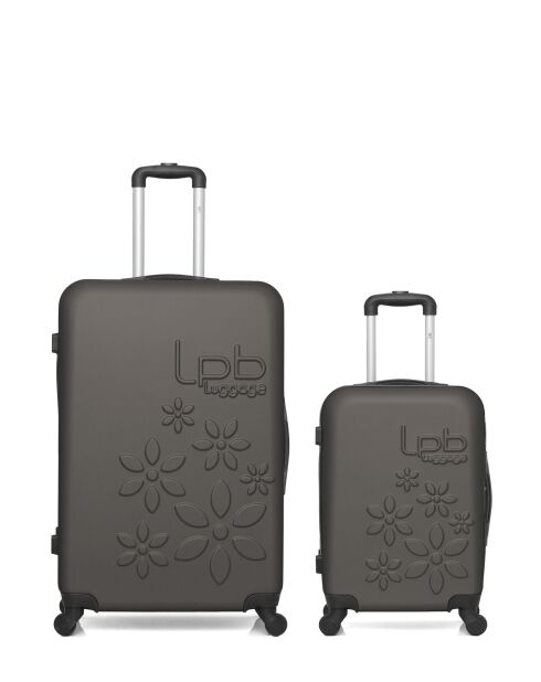 Lot de 2 valises en ABS Eleonor marron foncé - 75 x 47 x 29 cm