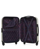 Valise cabine en ABS Eleonor écrue - 55 x 35 x 21 cm