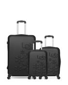 Set mit 3 schwarzen ABS-Koffern Eleonor — 75 x 47 x 29 cm