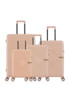 Set van 4 ABS koffers voor Celia zalm - 76 x 49 x 29,5 cm