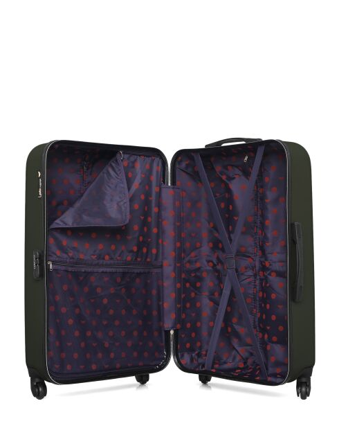 Lot de 3 valises en ABS Eleonor vert foncé - 75 x 47 x 29 cm