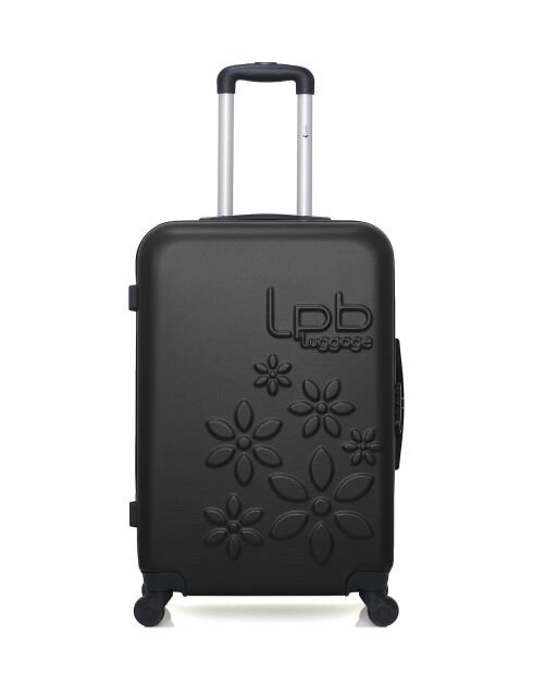 Lot de 2 valises en ABS Eleonor noires - 65 x 41 x 26 cm